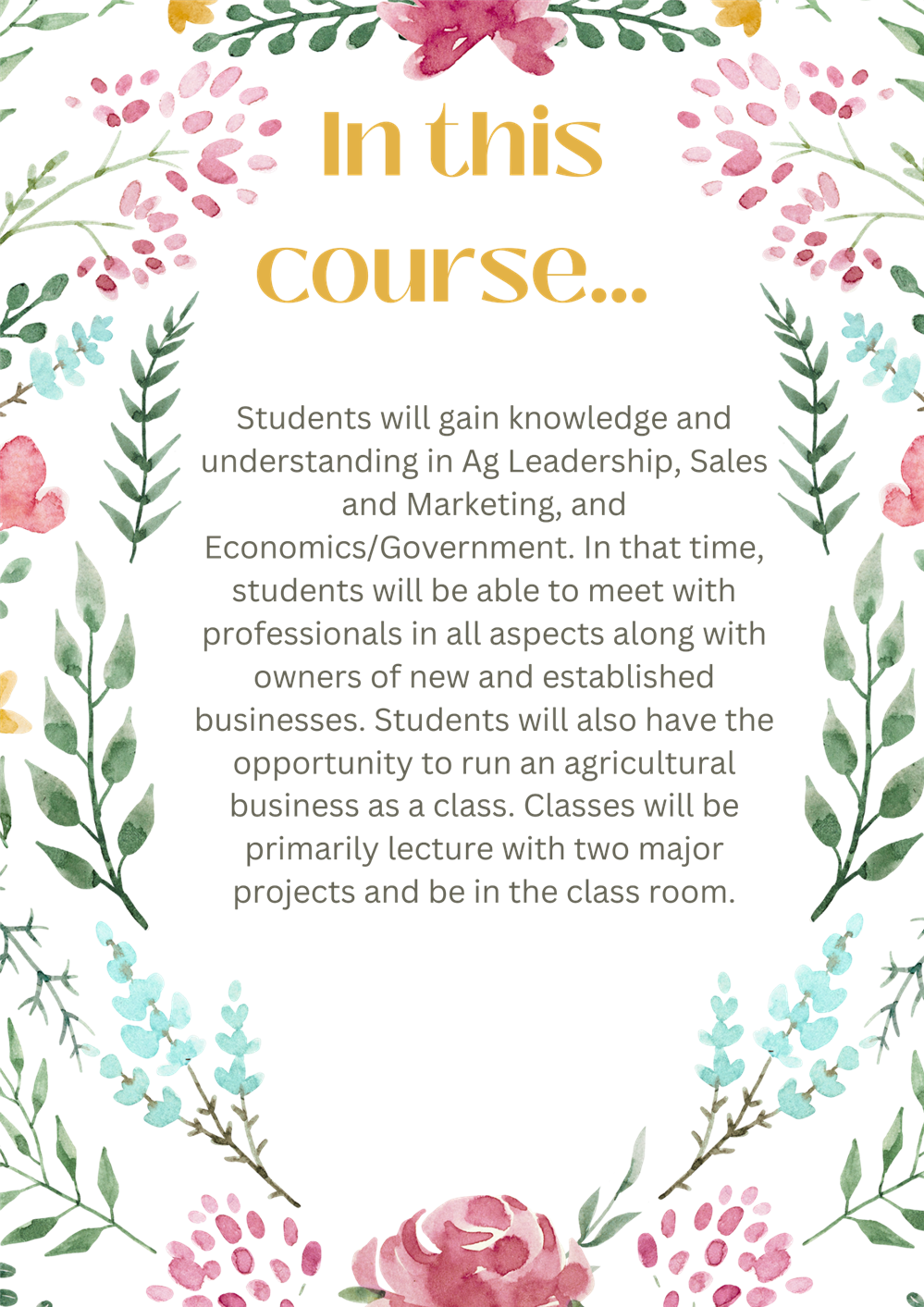 in this course